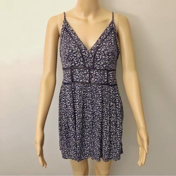 American Eagle Camisoles Boho Floral Cottagecore Sexy Festival Mini Romper Dress - Picture 1 of 11